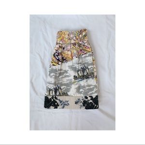 Mixed Print A-Line Skirt